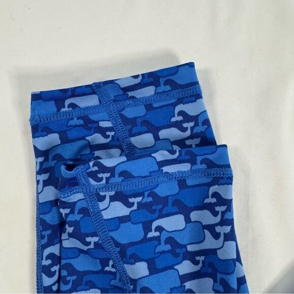 Vineyard Vines Blue Whale Print Performance Leggings Size S Pocket Gym Active - Picture 9 of 11
